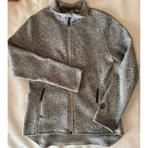 Stio Sweetwater Fleece Jacket Womens Large Gray Full Zip Sweater Knit 1176